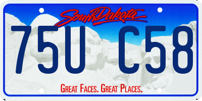 SD license plate 75UC58