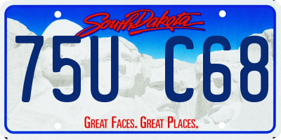 SD license plate 75UC68