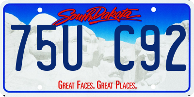 SD license plate 75UC92