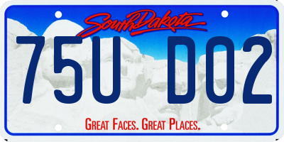 SD license plate 75UD02