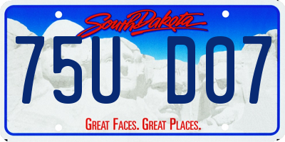 SD license plate 75UD07