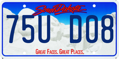 SD license plate 75UD08