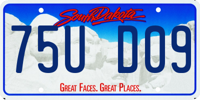 SD license plate 75UD09