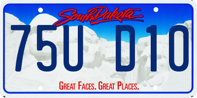 SD license plate 75UD10
