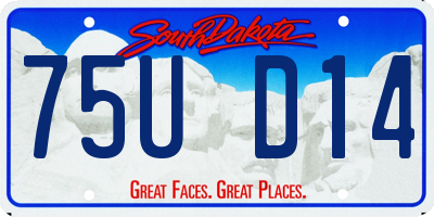 SD license plate 75UD14