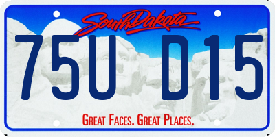 SD license plate 75UD15