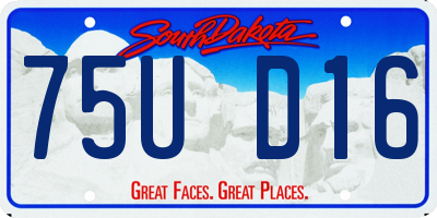 SD license plate 75UD16