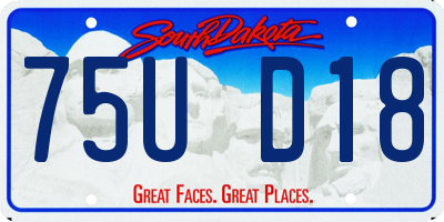 SD license plate 75UD18