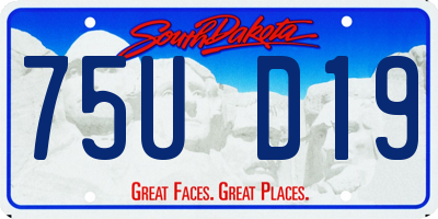 SD license plate 75UD19