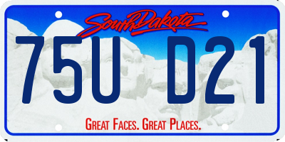SD license plate 75UD21