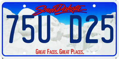 SD license plate 75UD25
