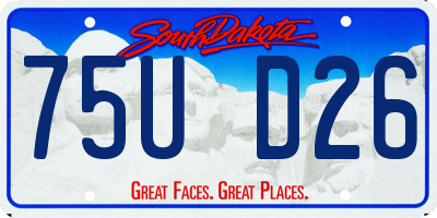 SD license plate 75UD26
