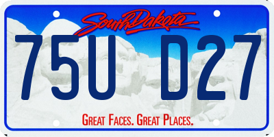 SD license plate 75UD27
