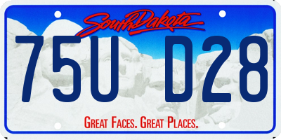 SD license plate 75UD28