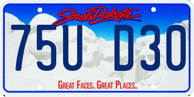 SD license plate 75UD30