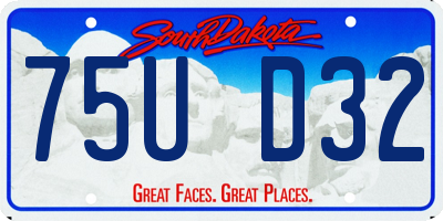 SD license plate 75UD32