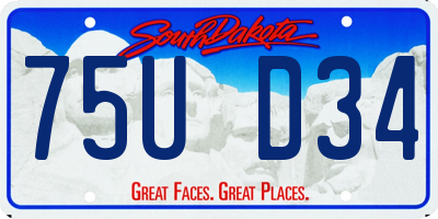 SD license plate 75UD34