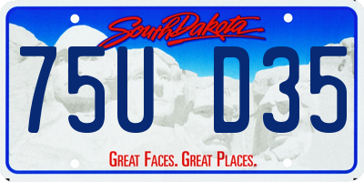 SD license plate 75UD35