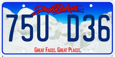 SD license plate 75UD36