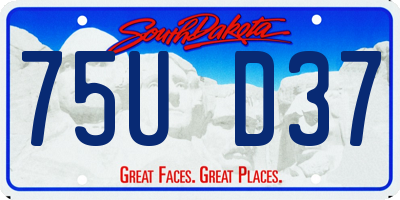 SD license plate 75UD37