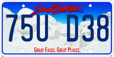 SD license plate 75UD38