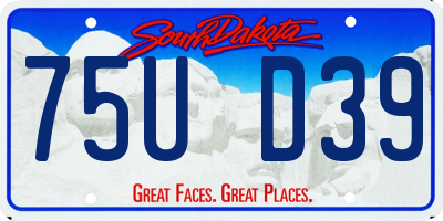 SD license plate 75UD39