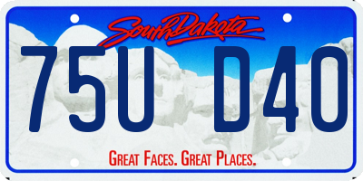 SD license plate 75UD40