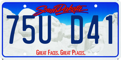 SD license plate 75UD41