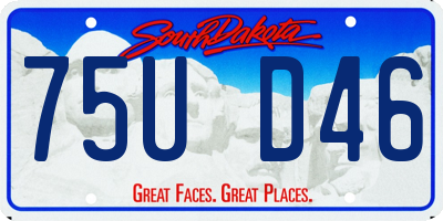 SD license plate 75UD46