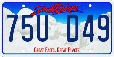 SD license plate 75UD49