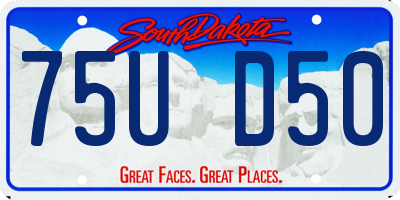 SD license plate 75UD50