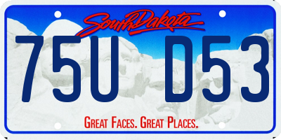 SD license plate 75UD53