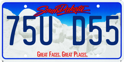 SD license plate 75UD55