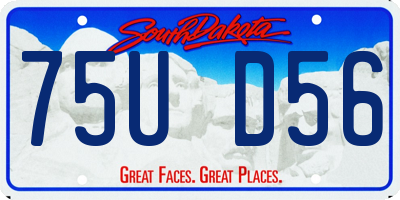 SD license plate 75UD56