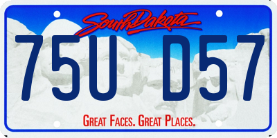 SD license plate 75UD57