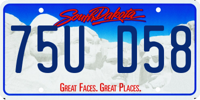 SD license plate 75UD58