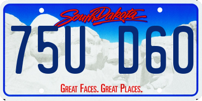 SD license plate 75UD60