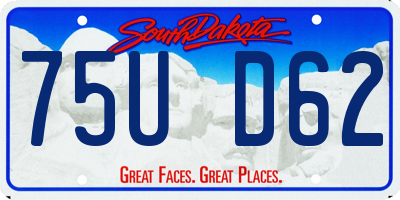 SD license plate 75UD62