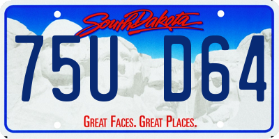 SD license plate 75UD64