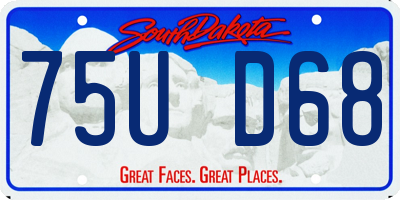 SD license plate 75UD68