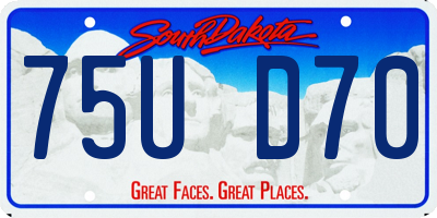 SD license plate 75UD70