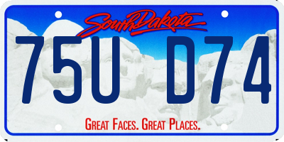 SD license plate 75UD74