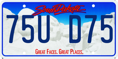 SD license plate 75UD75