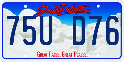SD license plate 75UD76