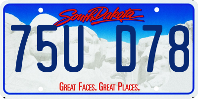 SD license plate 75UD78
