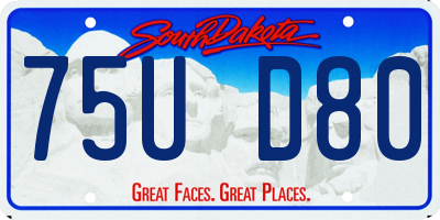 SD license plate 75UD80