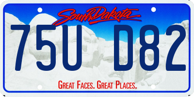 SD license plate 75UD82