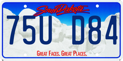 SD license plate 75UD84