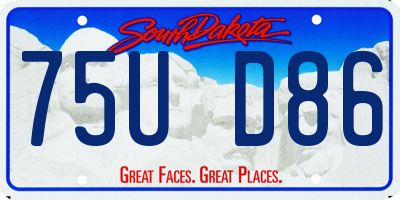 SD license plate 75UD86