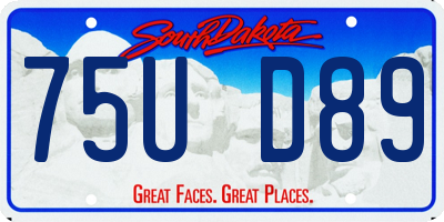SD license plate 75UD89